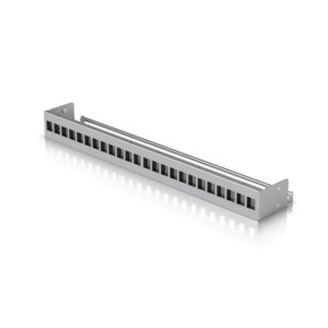 Ubiquiti 24-Port Blank Keystone Patch Panel, Silver, 1U 24-port