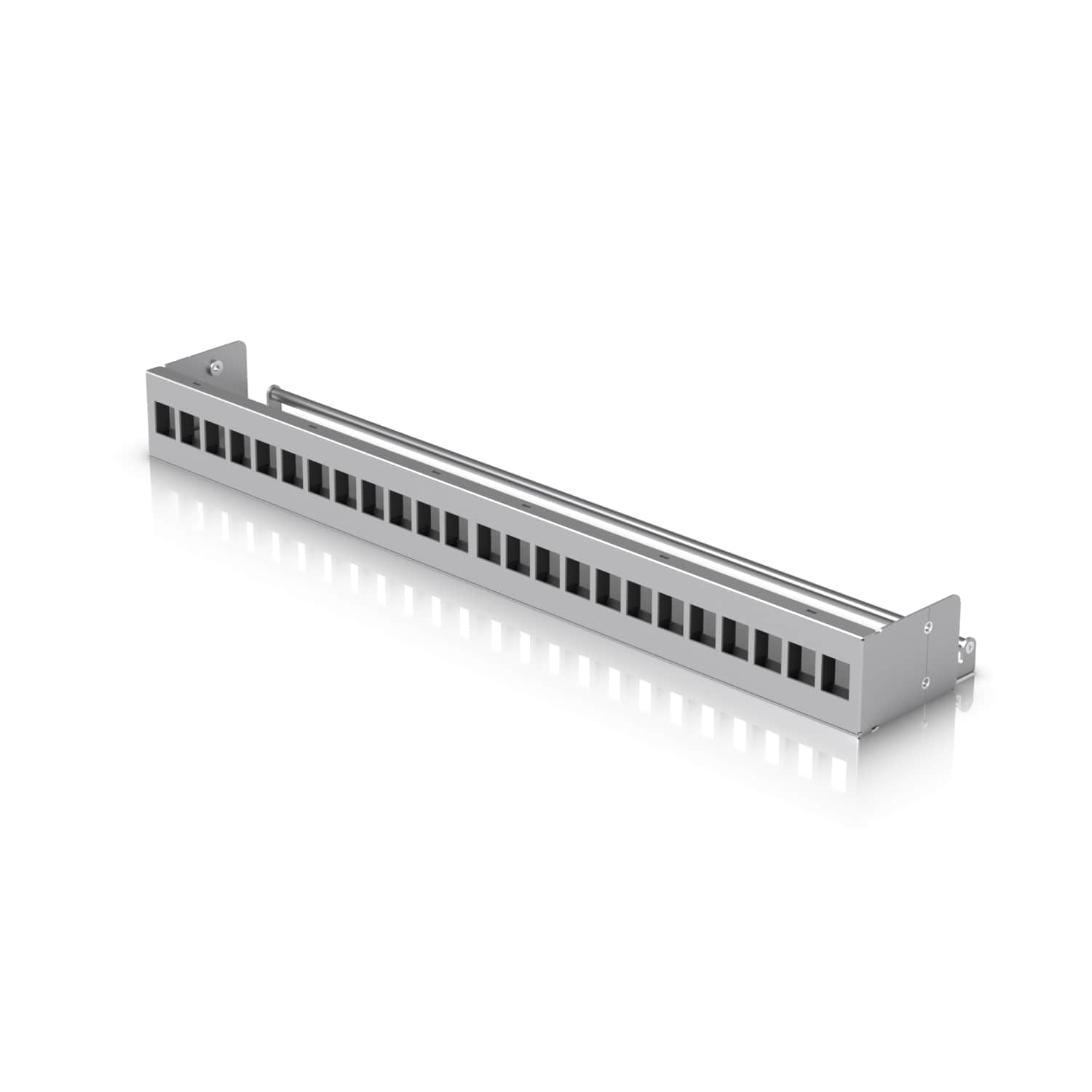 Ubiquiti 24-Port Blank Keystone Patch Panel, Silver, 1U 24-port