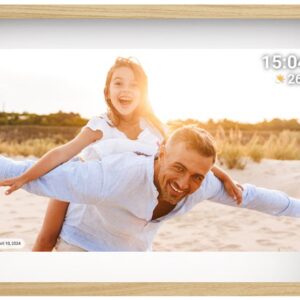 Frameo HD WiFi Digital Photo Frame 10.1-inch Wood Frame